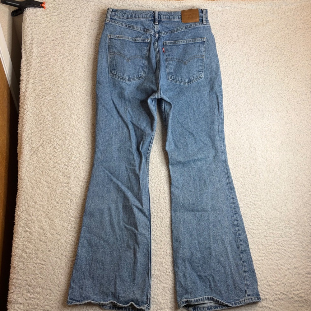Levis Premium 70s High Flare Jeans Womens 31 (30x30) Blue Denim A0899-0002 - Picture 6 of 10